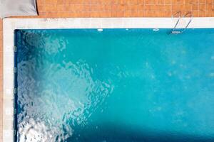 , aerial directly above drone viewluxury backyard with private swimming pool aerial top down view photo