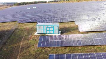 Aerial view of photovoltaic solar panels. Concept of clean energy, green energy, renewable energy. Alternative energy concept. 9 video