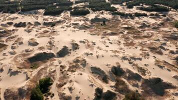 Aerial view of a desert, sand dunes. Texture of the surface of desert nature 4 video