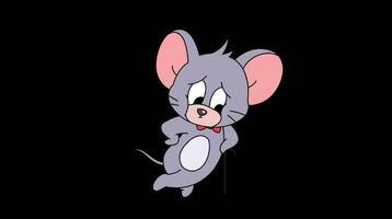 Cartoon mouse with a red bowtie and a black background video