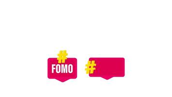 Fear of missing out, FOMO, notification icons with green screen and alpha channel video