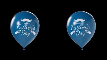 Blue Fathers Day Balloons Animation on Transparent Background video
