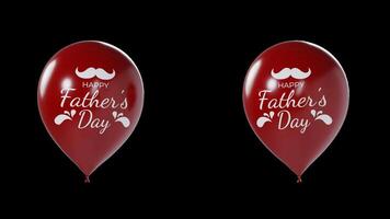 Red Fathers Day Balloons Animation on Transparent Background video