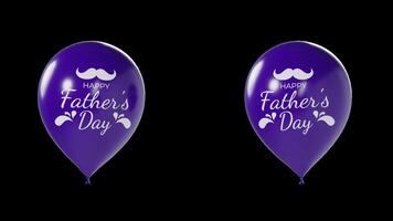 Purple Fathers Day Balloons Animation on Transparent Background video