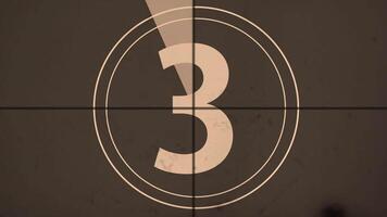 Vintage film countdown with the number five to zero suitable for movie production intros, retro themes, counting down to an event. video