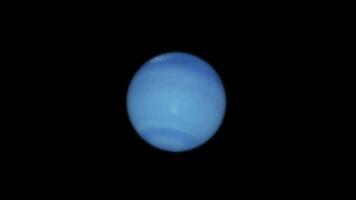 Neptune orbiting in outer space. 4K video