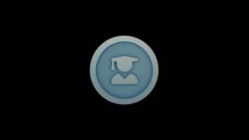 Seamless Graduate User Icon Loop Animation - Cap and Diploma, Academic Profile UI Element video