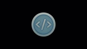 Seamless Animated Code Icon Loop - Programming Symbol, Developer UI Element video
