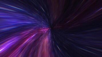 Abstract energy purple tunnel in space, Warp tunnel wormhole moving hyperspace. Flying through time and space in abstract vortex. Futuristic neon portal. Interstellar travel. Teleport. Seamless Loop video