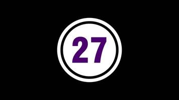 30 Second Circular Countdown Timer. 4K Alpha Channel on Black Background video