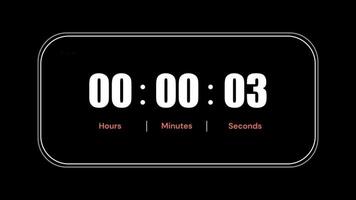 Countd1 minute animation from 0 to 1 minute on a transparent background with alpha channel, 1 minute countdown timer, Countdown effect video