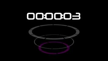 Digital Countdown Timer with Transparent Background, Modern Interface on Black Screen video
