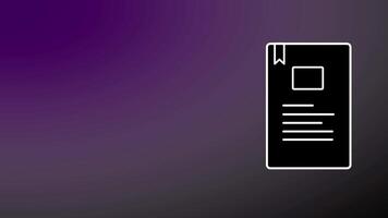 A neon-styled icon of a stack of documents, representing files or paperwork in a digital and futuristic design concept for UI video