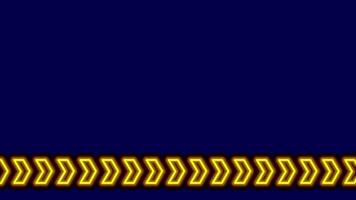 Dynamic yellow chevron-style arrows move forward on a neon pathway representing direction, motion, and high-speed energy flow video