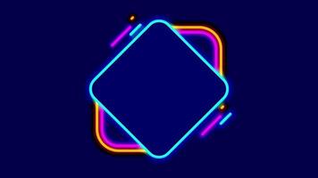 A rotating geometric diamond shape with rainbow neon edges conveys motion, color, energy, and abstract futuristic design elements video