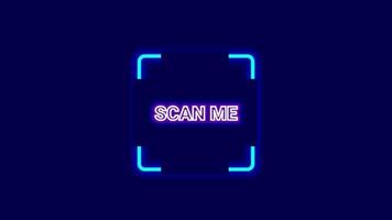 A glowing scan box for QR codes or barcode reading, symbolizing digital access, retail interaction, and app functionality video