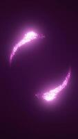 Glowing particle ring forming a circular frame on a dark violet background video