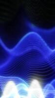 Flowing abstract blue waves with digital dot patterns forming smooth curves in motion video