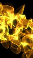 Abstract golden light waves intertwine in a dynamic mesh pattern on a black background, creating a sense of motion and energy video