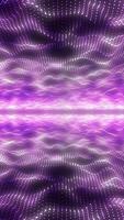 Abstract field of glowing purple light particles in wave-like motion, creating a sense of motion and digital symmetry video