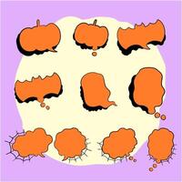 Orange Speech bubble Thought bubble doodle Halloween communication dialogue message thinking chat conversation thought bubble speech bubble graphic cartoon elements vector