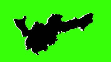 green screen 3d map of Mohale's Hoek District in Lesotho video