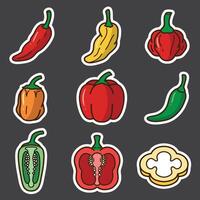 set of chili good for sticker, badge, element design, icon, etc vector