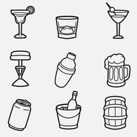 set of bar with outline style good for icon, symbol, element design, coloring book, coloring page, etc vector