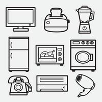set of electronic with outline style good for icon, symbol, element design, coloring book, coloring page, etc vector