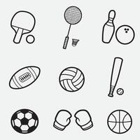 set of sport with outline style good for icon, symbol, element design, coloring book, coloring page, etc vector