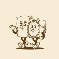 mascot pillow and clock couple good for brand mascot, print design, element design, poster design, etc vector