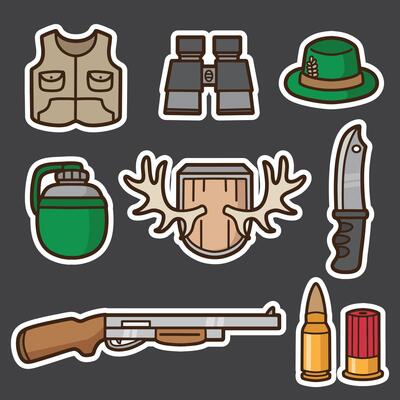 set of hunter good for sticker, badge, element design, icon, printable, etc
