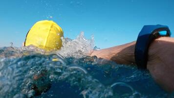 Water Splashing When The Swimmer Completes The Stroke During Training video