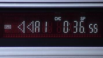 Rewind in the counter in a screen of a counting seconds and time video