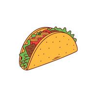 Hand Drawn Taco Simple and Appealing vector
