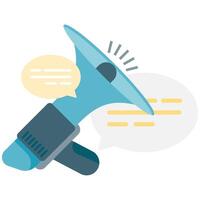 megaphone announcing message, digital message illustration vector
