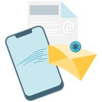smartphone with send message, digital message illustration vector