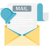 email envelope with notification, digital message illustration vector