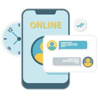 chat application interface, digital message illustration vector