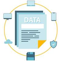 network devices sharing data, digital message illustration vector
