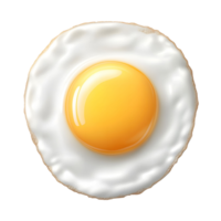 Overhead View of a Fried Egg with Golden Yolk on a Transparent Background png