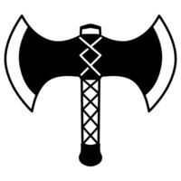 Hand drawn medieval double axe weapon vector