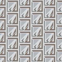 Geometric seamless pattern with combination og square and triangles in monochrome vector