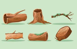illustration of different types of tree logs vector