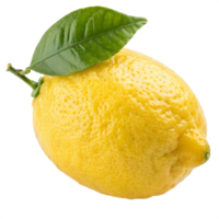Fresh Lemon with Leaf Isolated on Transparent Background png