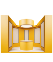 Studio Booth Mockup Design Yellow Color for Broadcast and Background Display png