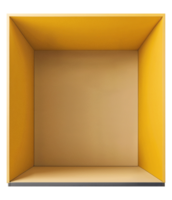 Square Booth Yellow Front stop Retaile Store for Product Showcase Display Mockup Design png