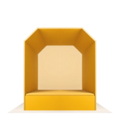 Mockup Design Yellow Booth for Product Display Showcase for Exhibition Event Store png