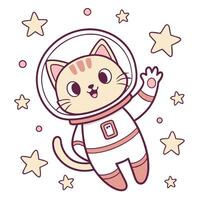An illustration of a cat in an astronaut suit vector