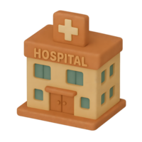 A small toy hospital building with a cross on it png